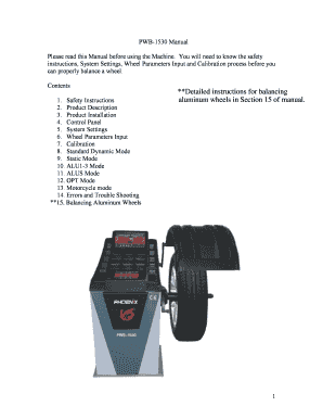 Phoenix Wheel Balancer  Form