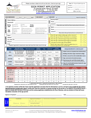 SIGN PERMIT APPLICATION the City of Newnan  Form