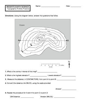 Regents Earth Science Topographic Profiles Practice Answer Key  Form