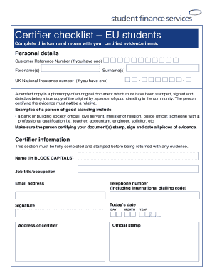 Certifier Checklist  Form