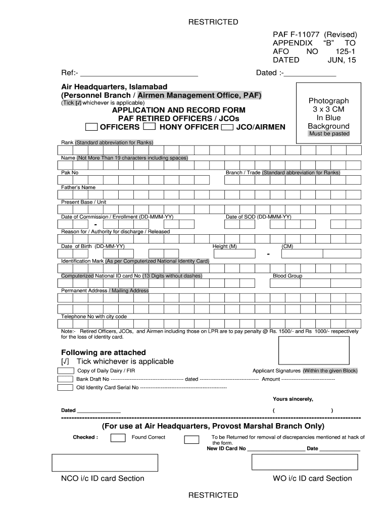 Paf Retired Airmen Welfare  Form