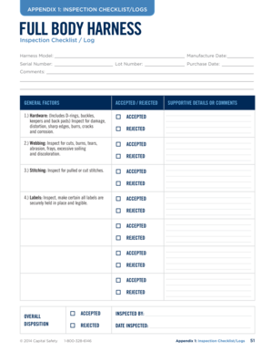 Full Body Harness Checklist  Form