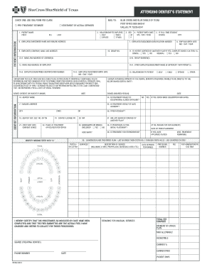 Orthodontist Blue Cross Blue Shield of Texas  Form