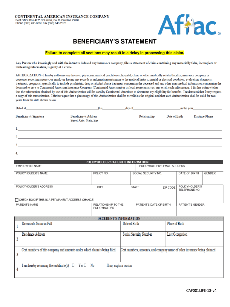 Groupclaimfiling Aflac Com Fill Out and Sign Printable PDF Template