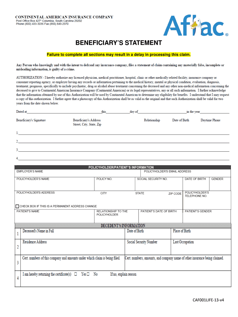 Aflac Group Claim Forms