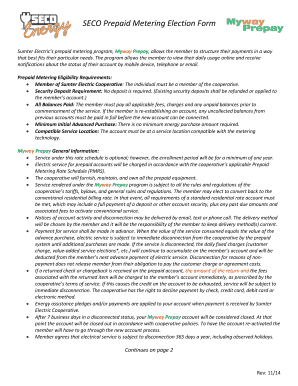 Seco Prepaid  Form