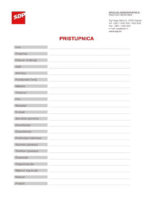 Sdp Pristupnica  Form