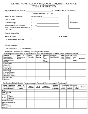 Walk in Interview Format