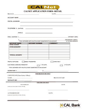 Calnet Application Form