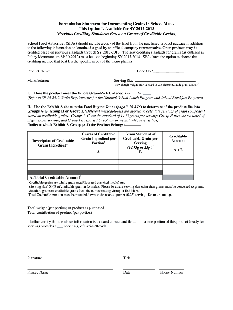 Usda Food Nutrition Service  Form