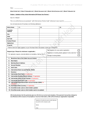 Airtel Eft Form