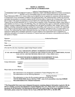 Loa Shipping Document  Form