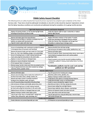 FNMA Safety Hazard Checklist Safeguard Properties  Form