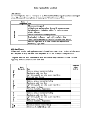 REO Marketability Checklist Safeguard Properties  Form