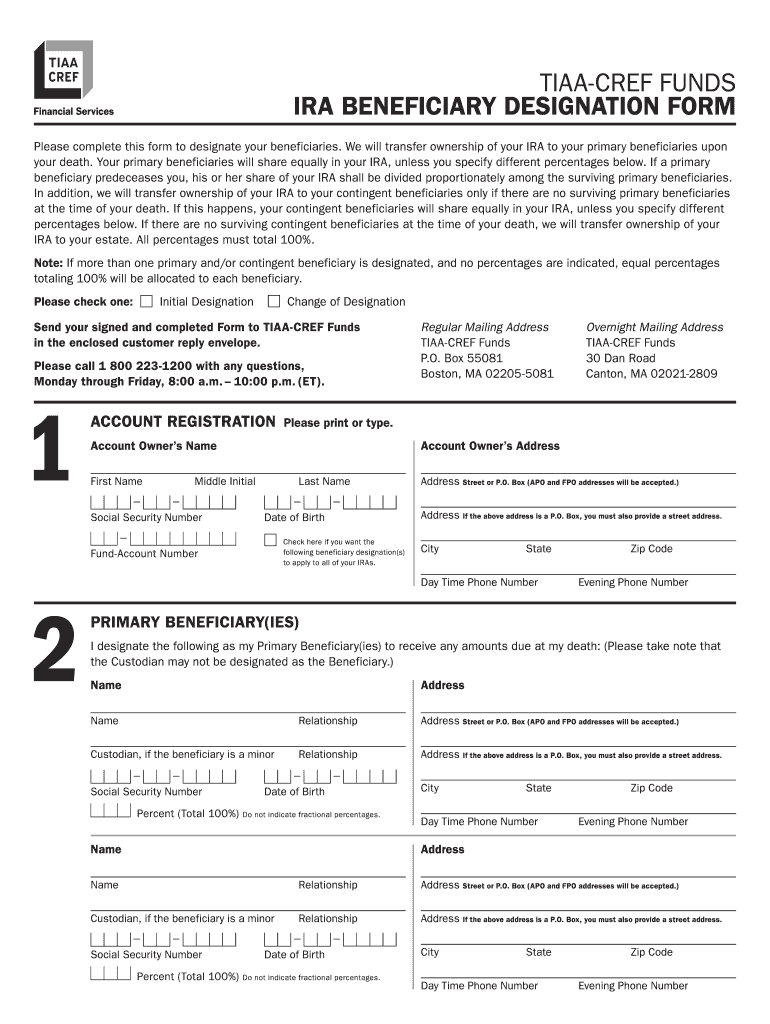 Tiaa Cref Beneficiary Designation Form