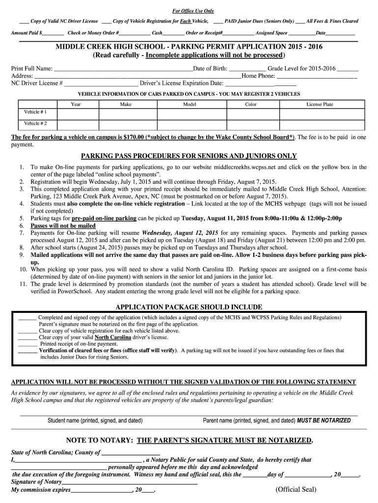  Handicap Parking Permit Application 2015-2024