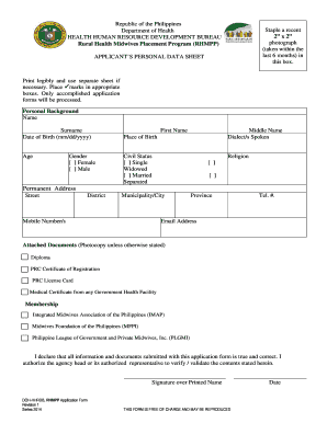 Doh Midwife Hiring  Form