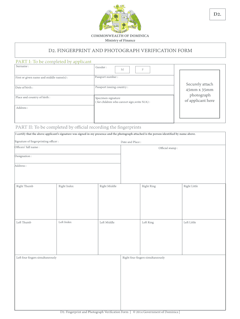 Fingerprint and Photograph Verification Form  Safe Haven Offshore