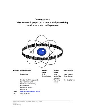 New Routes Pilot Social Prescribing Service Final Report 190911doc Thecareforum  Form