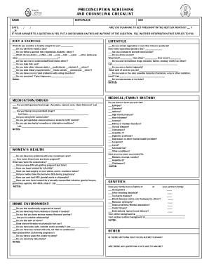 Preconception Agreement Template  Form
