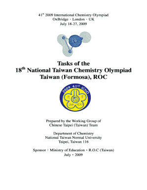 Tasks of the 18 National Taiwan Chemistry Olympiad Taiwan  Form