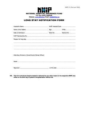 Nhif Long Stay Form