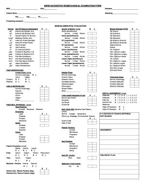 Biomechanical Examination  Form