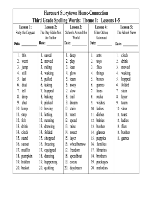 3rd Grade Spelling Words  Form