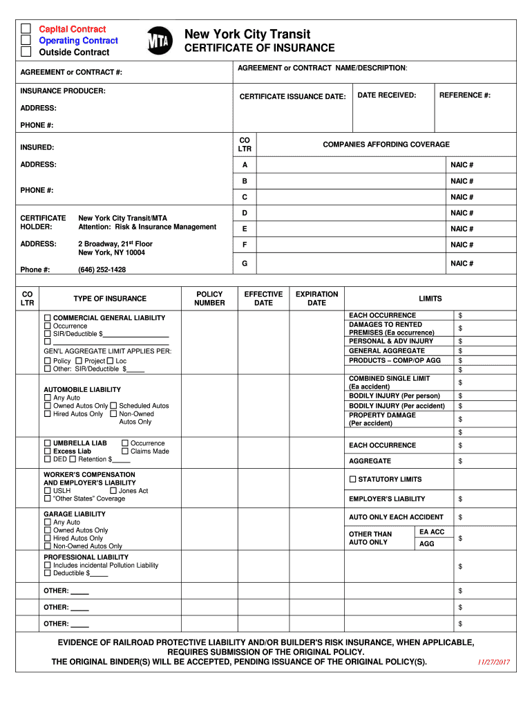  New York State Supplemental Insurance Certificate 2015-2024