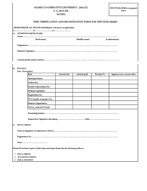 Mocu Registration  Form
