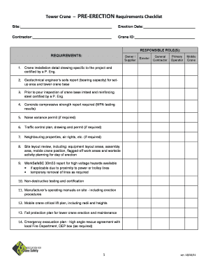 Tower Crane Checklist  Form