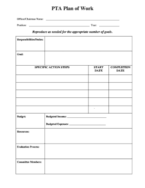  PTA Plan of Work 2014-2024