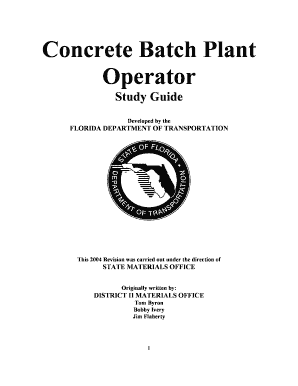 Batch Plant Operator Training  Form