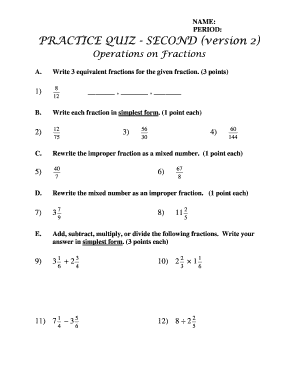 Fraction Quiz  Form