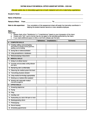 Medical Assistant Evaluation Sample  Form