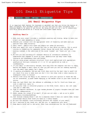 101 Email Etiquette PDF  Form