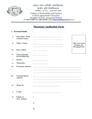 Horticulture Form PDF