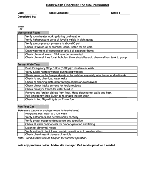 Cold Room Maintenance Checklist PDF  Form