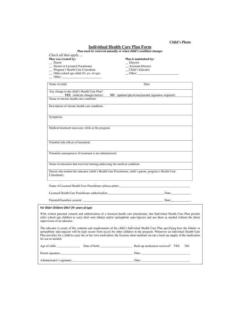 Care Plan Form