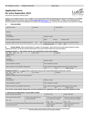 United Kingdom Application Entry  Form