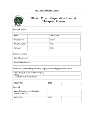 Leave Encashment Form