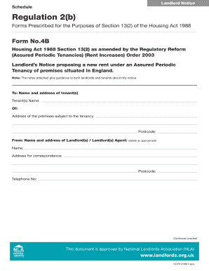 8 Section 13 Form 4B Noticepdf National Landlords Association Landlordreferencing Co