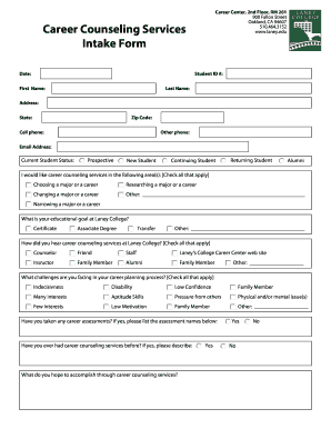 Counseling Intake Form