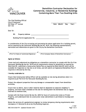 Contractor Declaration Form