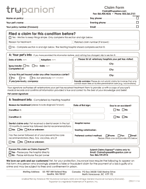 Trupanion Claim Form