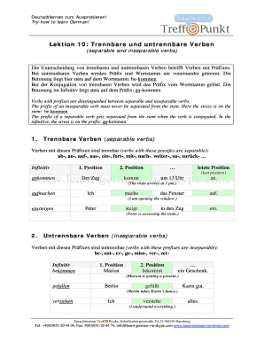 Trennbare Und Untrennbare Verben Learn German Online Learn German Online  Form