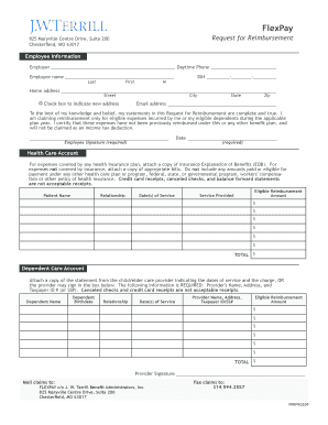 Flex Account Reimbursement Form JW Terrill