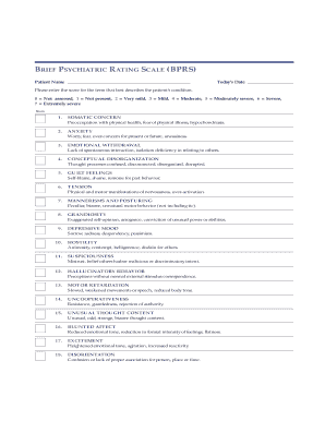 Brief Psychiatric Rating Scale Bprs UBM Medica  Form