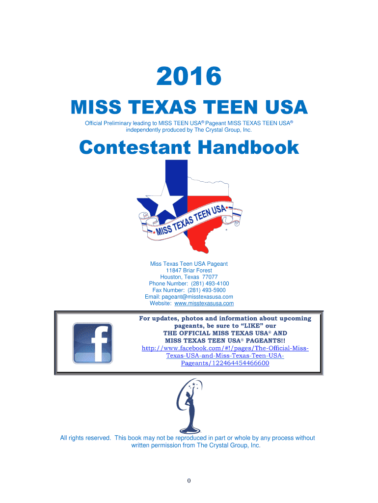 MISS TEXAS TEEN USA  Form