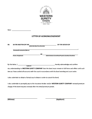 Surety Letter  Form